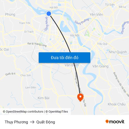 Thụy Phương to Quất Động map