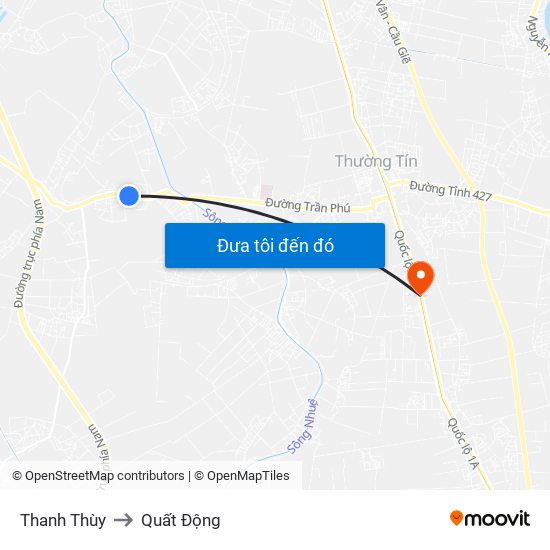 Thanh Thùy to Quất Động map