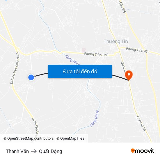 Thanh Văn to Quất Động map