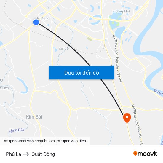 Phú La to Quất Động map