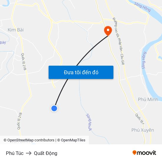 Phú Túc to Quất Động map