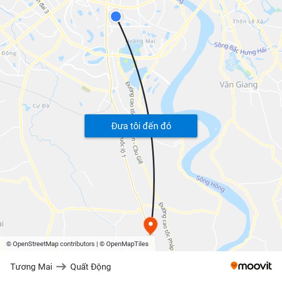 Tương Mai to Quất Động map