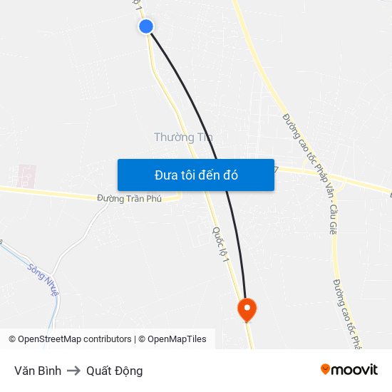 Văn Bình to Quất Động map