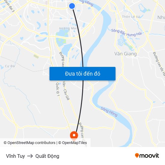 Vĩnh Tuy to Quất Động map