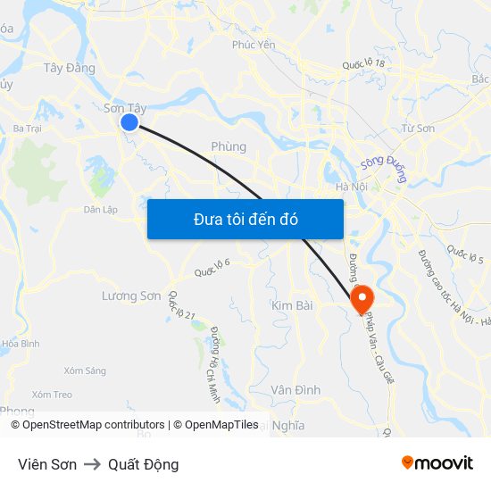 Viên Sơn to Quất Động map