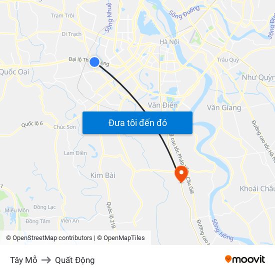 Tây Mỗ to Quất Động map