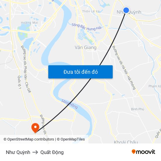 Như Quỳnh to Quất Động map