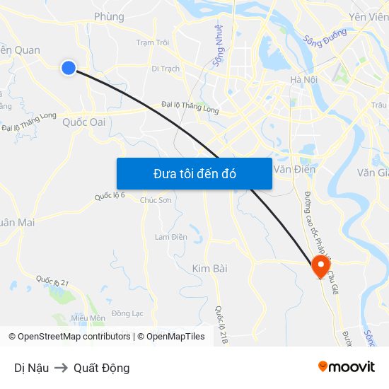 Dị Nậu to Quất Động map