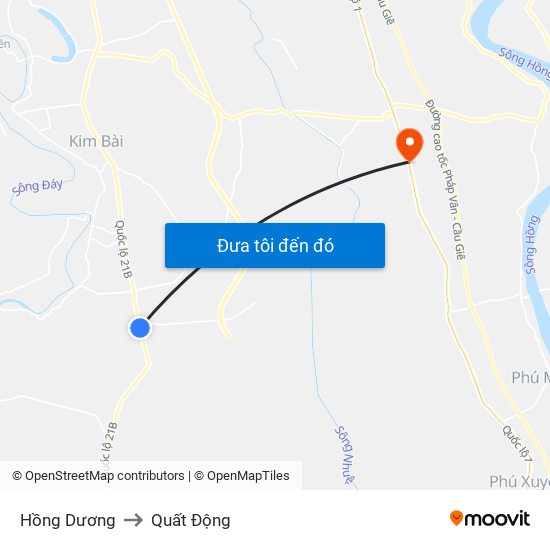 Hồng Dương to Quất Động map