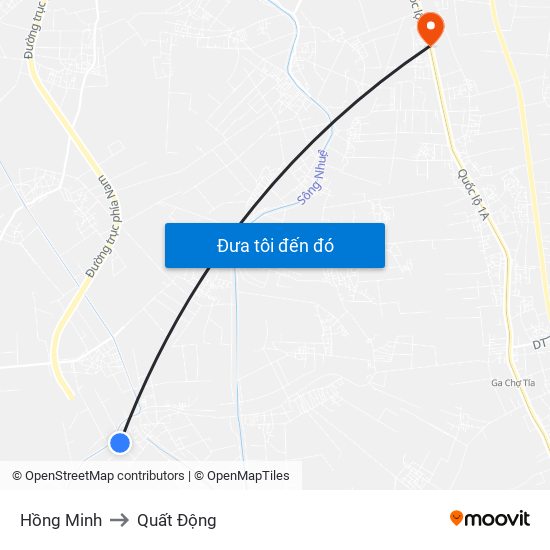 Hồng Minh to Quất Động map