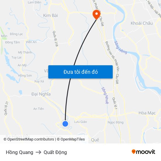 Hồng Quang to Quất Động map