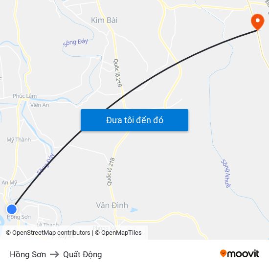 Hồng Sơn to Quất Động map