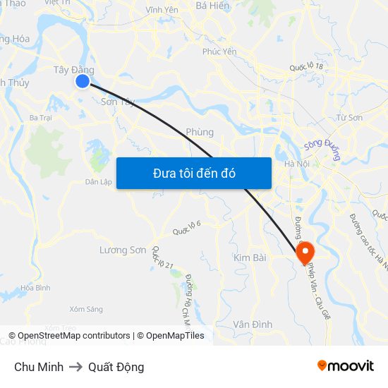Chu Minh to Quất Động map