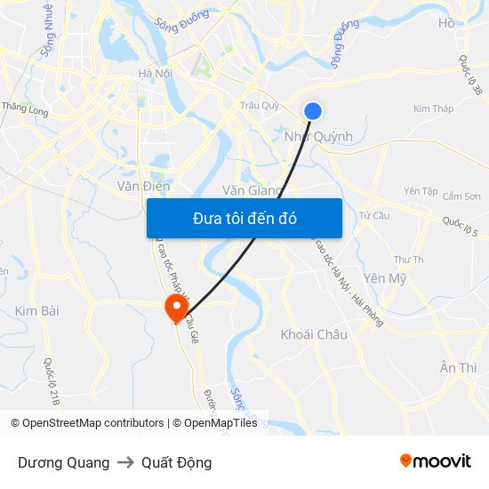 Dương Quang to Quất Động map