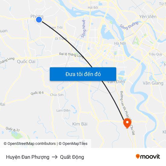 Huyện Đan Phượng to Quất Động map