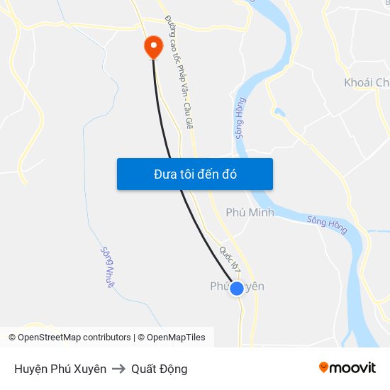 Huyện Phú Xuyên to Quất Động map