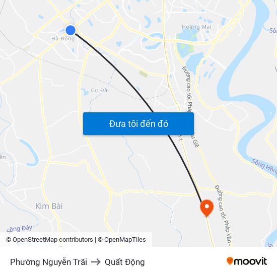 Phường Nguyễn Trãi to Quất Động map