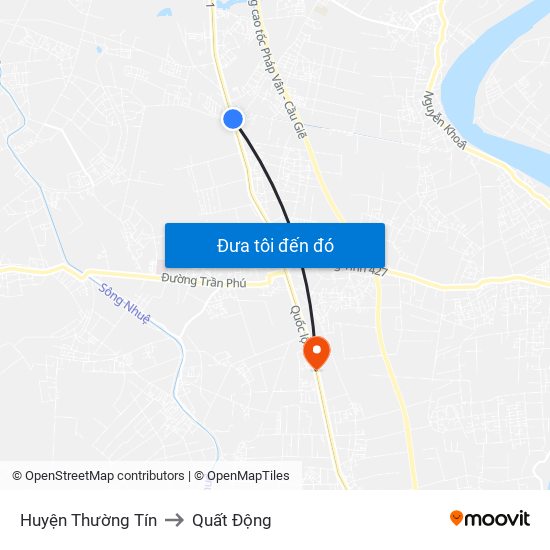 Huyện Thường Tín to Quất Động map