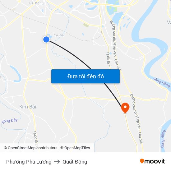 Phường Phú Lương to Quất Động map
