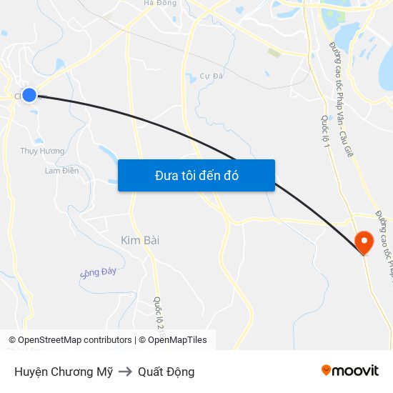 Huyện Chương Mỹ to Quất Động map