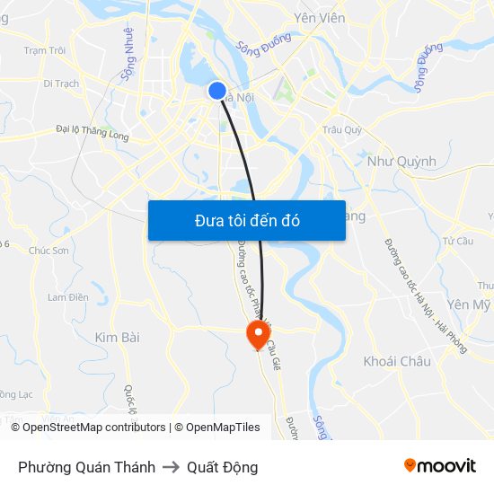 Phường Quán Thánh to Quất Động map