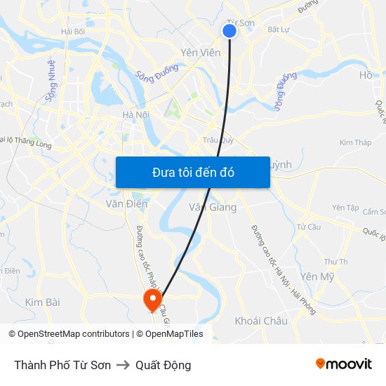 Thành Phố Từ Sơn to Quất Động map