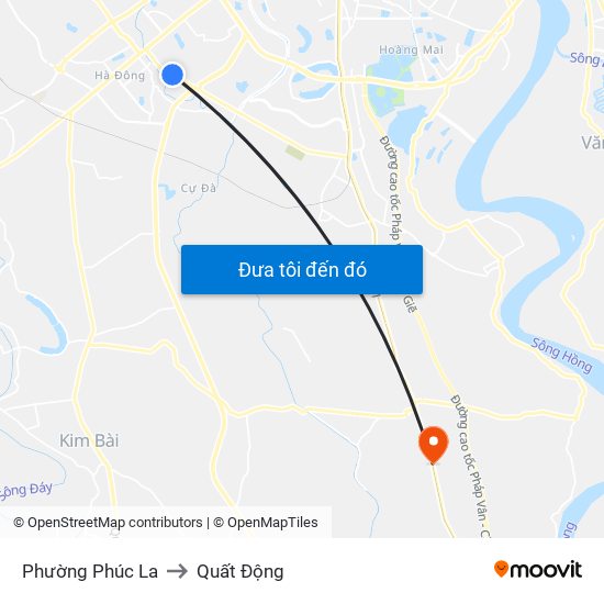 Phường Phúc La to Quất Động map