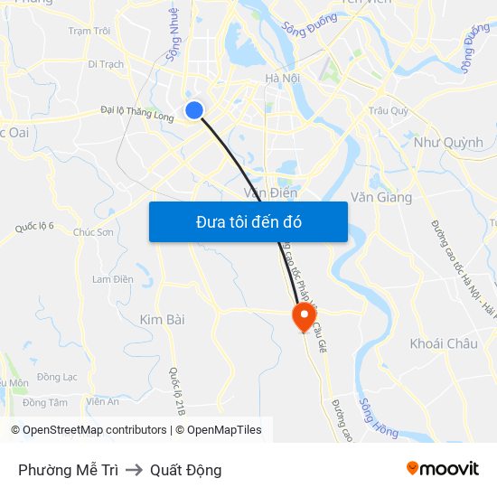 Phường Mễ Trì to Quất Động map