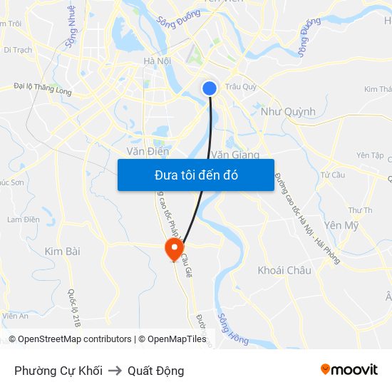 Phường Cự Khối to Quất Động map