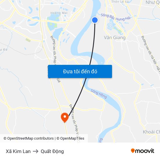 Xã Kim Lan to Quất Động map