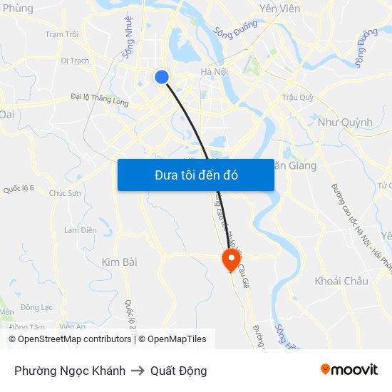 Phường Ngọc Khánh to Quất Động map