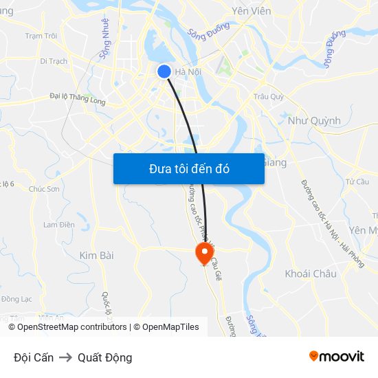 Đội Cấn to Quất Động map