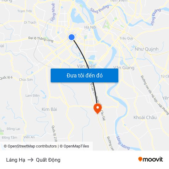 Láng Hạ to Quất Động map