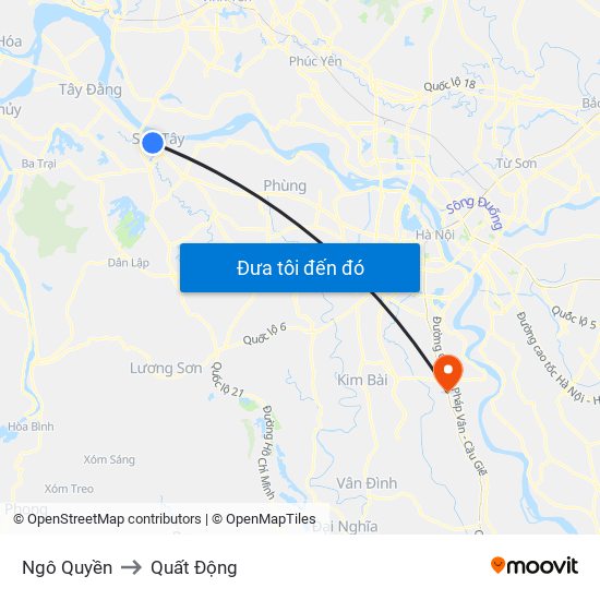 Ngô Quyền to Quất Động map