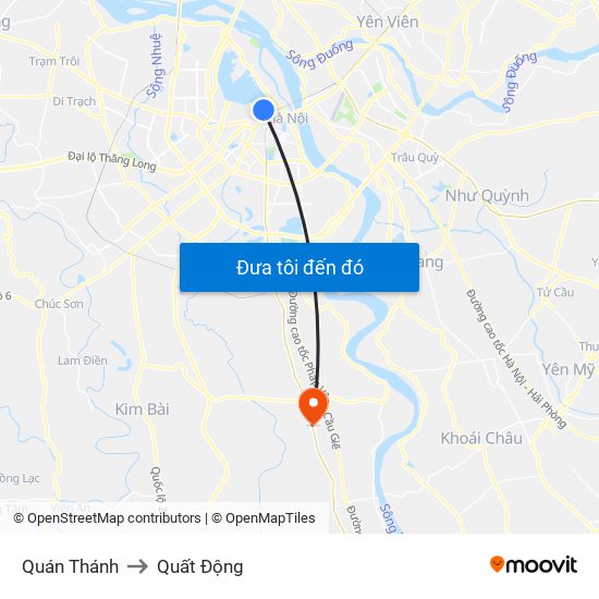 Quán Thánh to Quất Động map