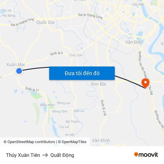 Thủy Xuân Tiên to Quất Động map