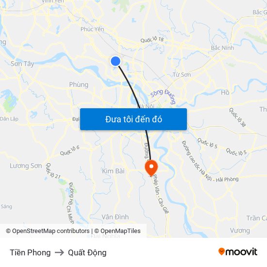 Tiền Phong to Quất Động map