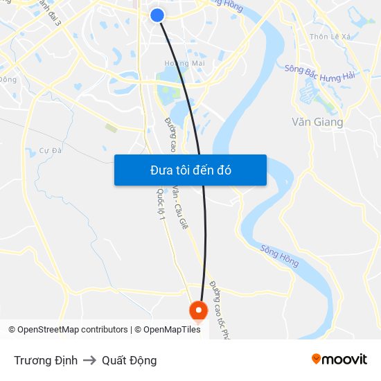 Trương Định to Quất Động map