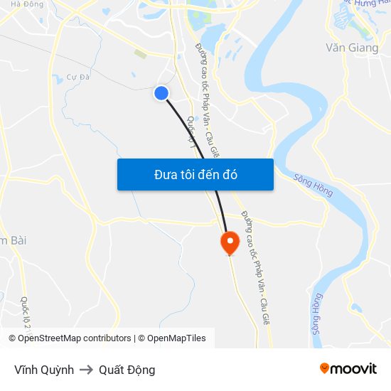 Vĩnh Quỳnh to Quất Động map