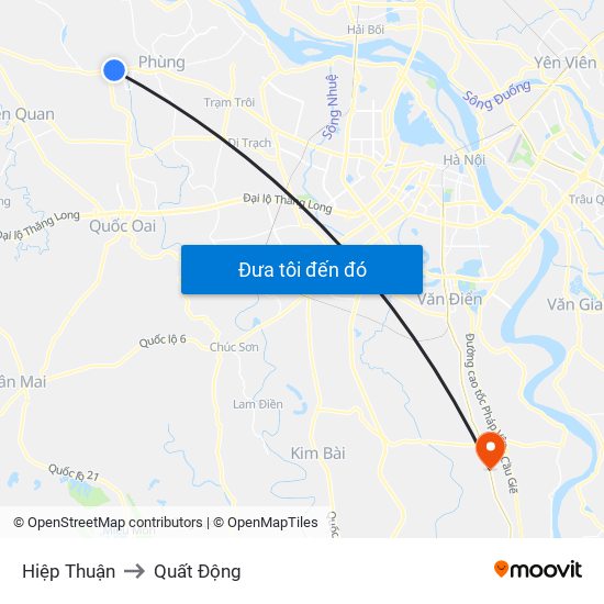 Hiệp Thuận to Quất Động map