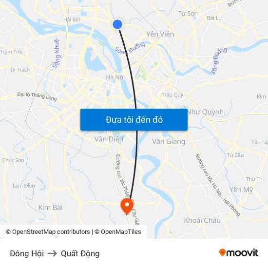 Đông Hội to Quất Động map