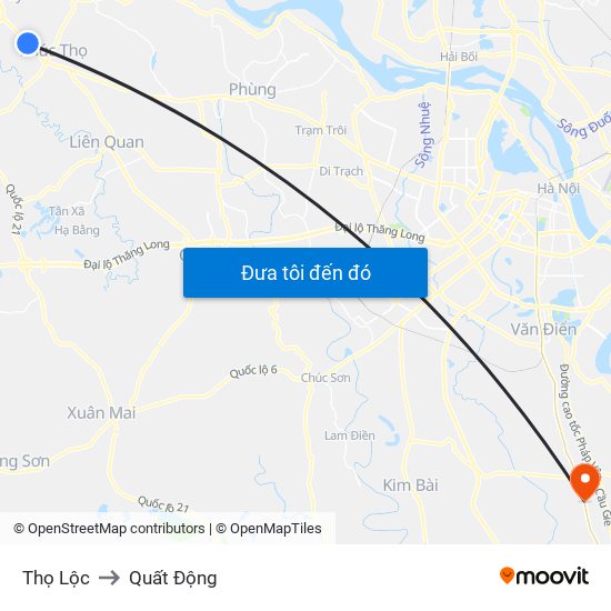 Thọ Lộc to Quất Động map