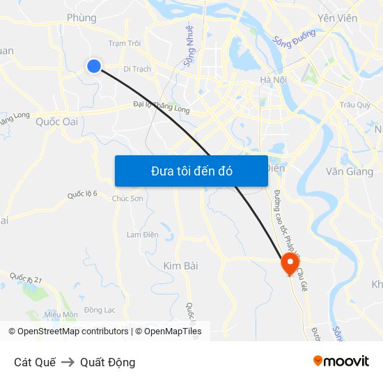 Cát Quế to Quất Động map