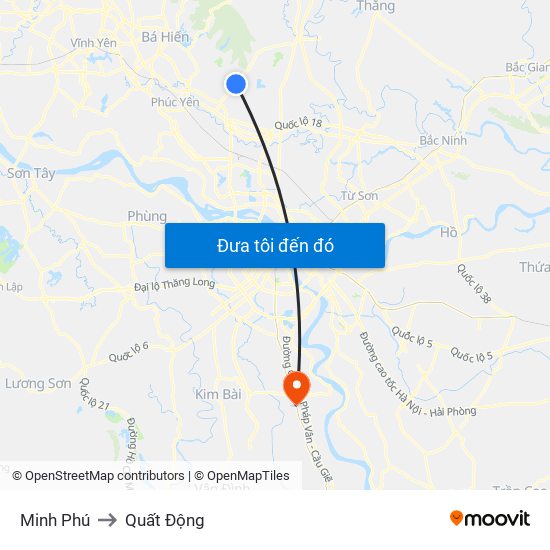 Minh Phú to Quất Động map