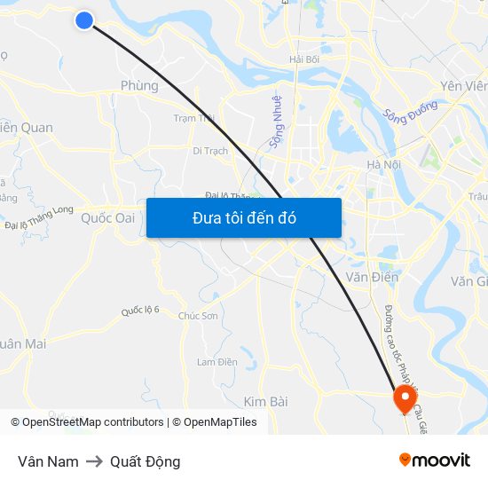 Vân Nam to Quất Động map