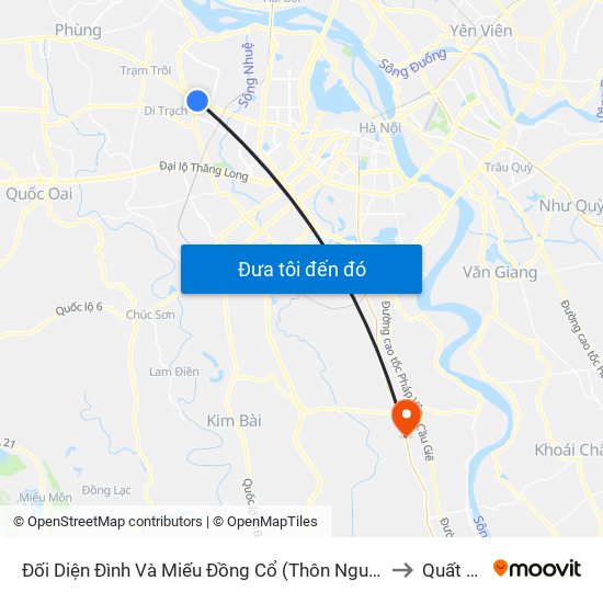 Đối Diện Đình Và Miếu Đồng Cổ (Thôn Nguyên Xá) - Đường 32 to Quất Động map