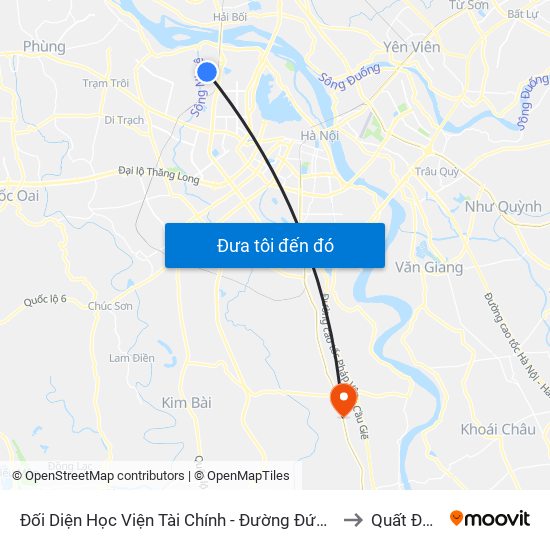 Đối Diện Học Viện Tài Chính - Đường Đức Thắng to Quất Động map