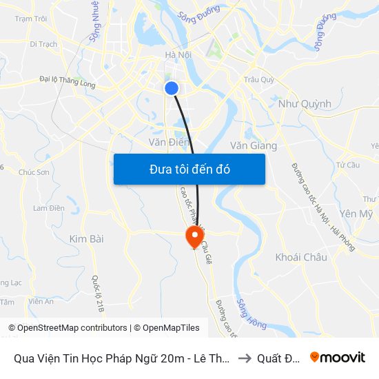 Qua Viện Tin Học Pháp Ngữ 20m - Lê Thanh Nghị to Quất Động map