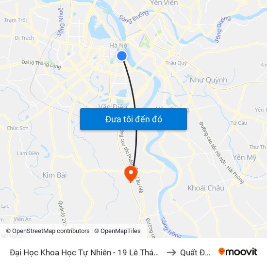 Đại Học Khoa Học Tự Nhiên - 19 Lê Thánh Tông to Quất Động map