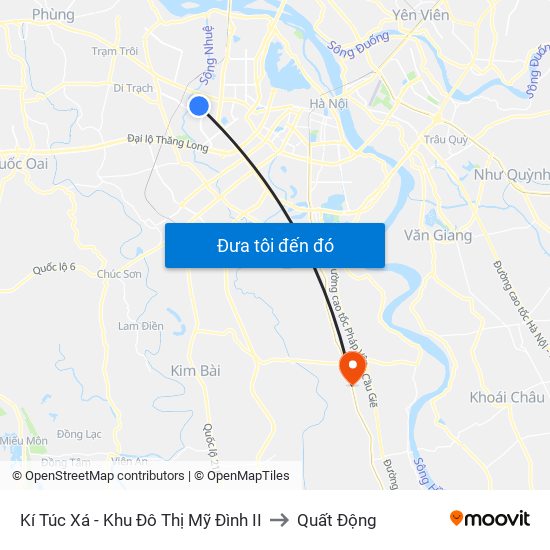 Kí Túc Xá - Khu Đô Thị Mỹ Đình II to Quất Động map